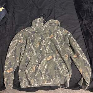 Camo Maple Leaf Print Oversized Hoodie